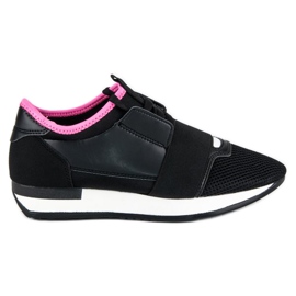 Slip-on sportskor svart rosa