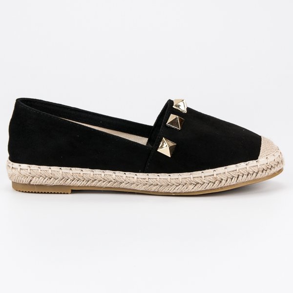 Bestelle Svarta espadrillor med strass