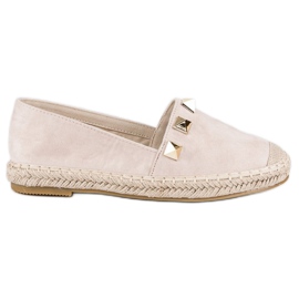 Bestelle Beige espadrillor med strass