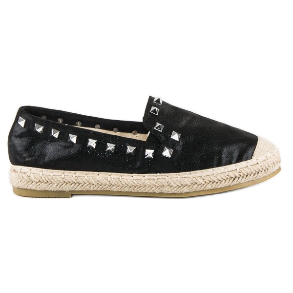 Forever Folie Svarta espadrillor med nitar