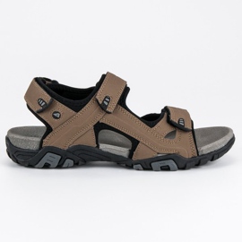 American Club Brun amerikanska kardborrbandssandaler