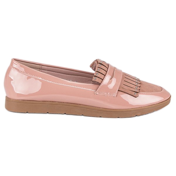 Rosa lackade loafers