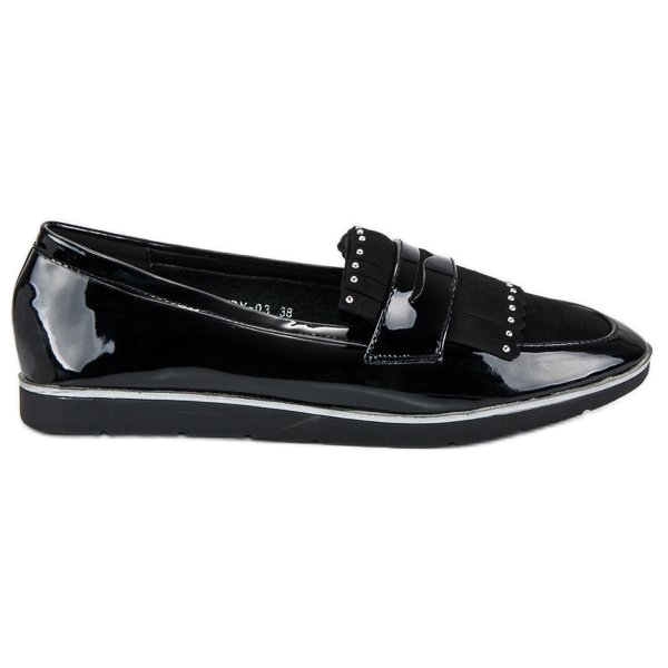 Svartlackade loafers