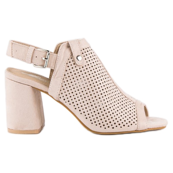 Genombrutna sandaler med ovandel brun