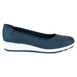 Vinceza ballerinor i läder blå