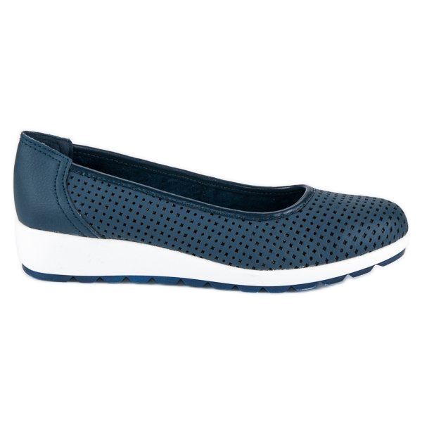 Vinceza ballerinor i läder blå