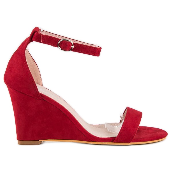 Sandaler i mocka röd