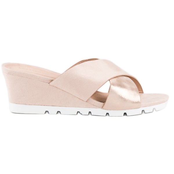 Ideal Shoes Rosa wedge tofflor