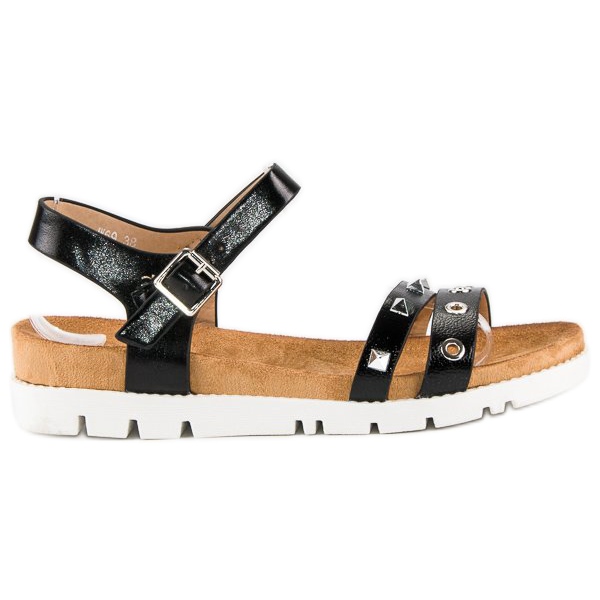 Forever Folie Svarta sandaler med strass