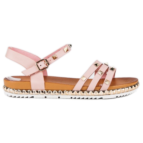 Anesia Paris Rock Flat Sandaler rosa