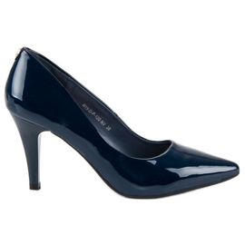 Marinlackerade vinceza-klackar blå