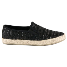 McKey Fashionabla randiga Espadrillos svart