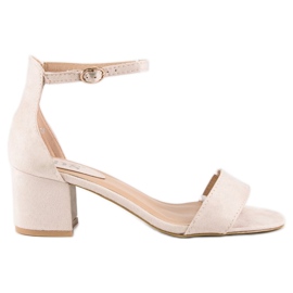 SDS Lågklackade sandaler brun