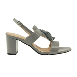 Sagan 53224 grå fransade sandaler