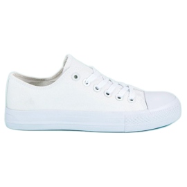 Vita sneakers med bindning