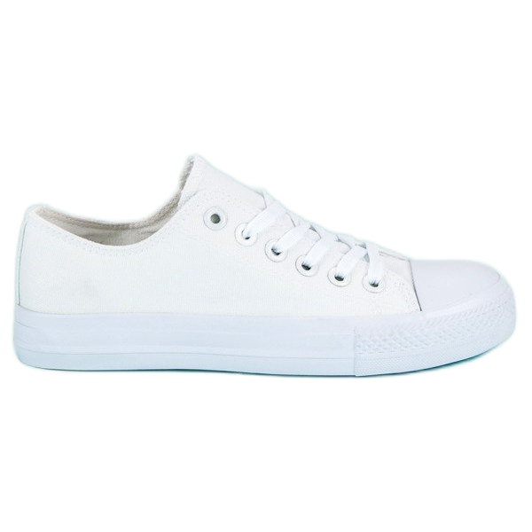 Vita sneakers med bindning