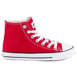 Andy Z Klassiska sneakers ovanför ankeln röd