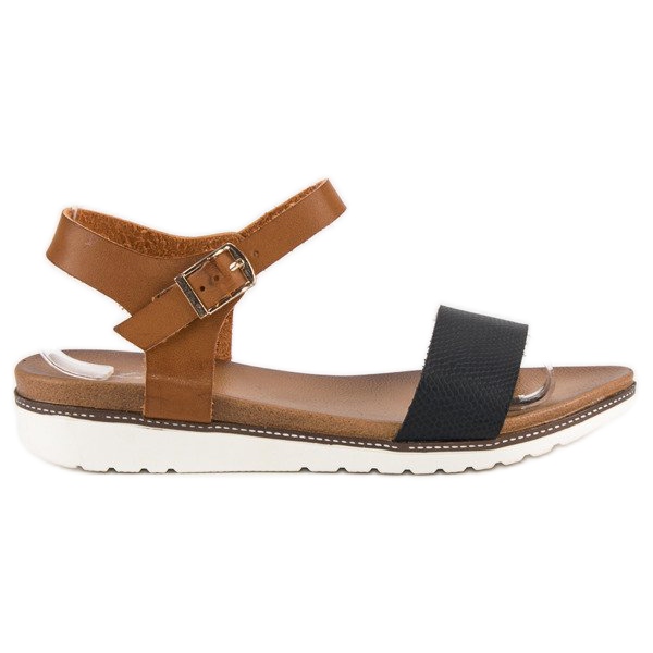 Licean Platta sandaler med spänne brun