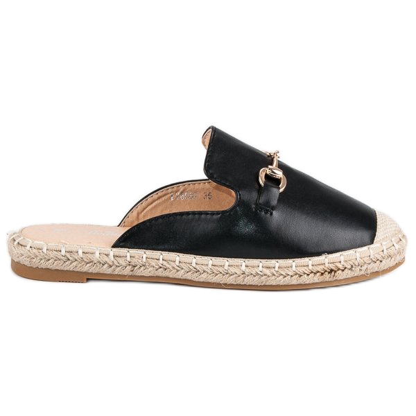 Svarta espadrillos flipflops