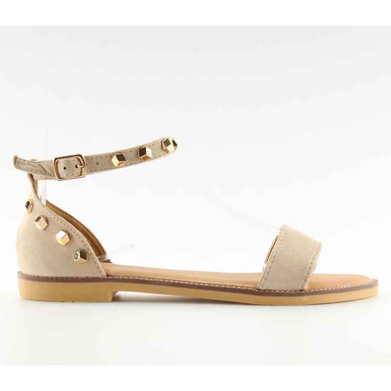 Beige sandaler med nitar 117-11 beige