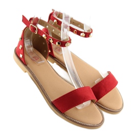 Sandaler med nitar röd 117-11 Röd