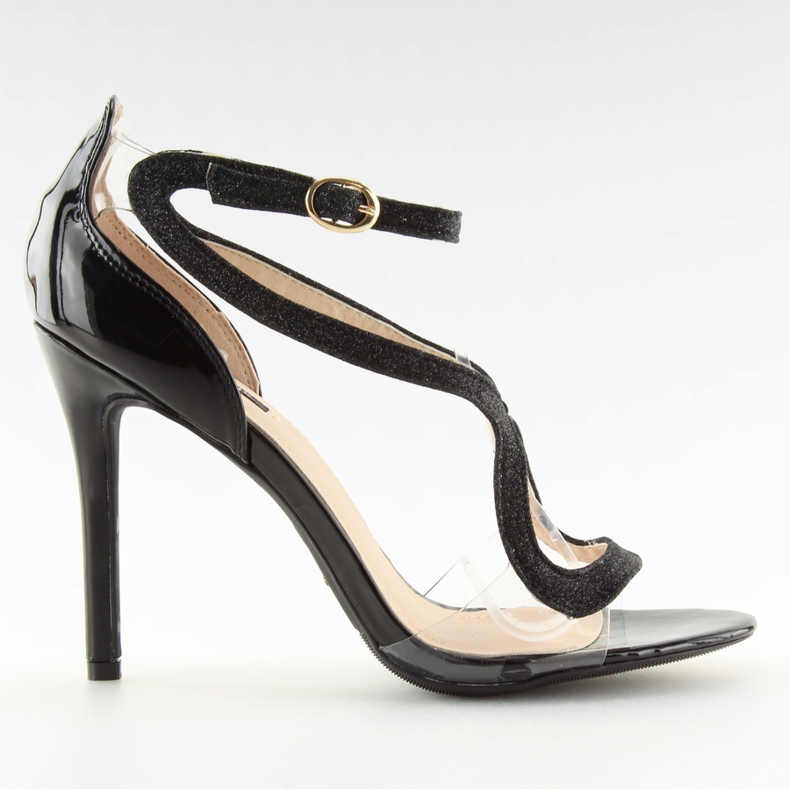 Svarta sandaler på hög klack 1443 svart