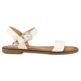 Nio Nio Bekväma platta sandaler gul