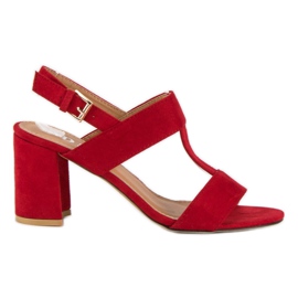 SDS Röda sandaler på en stolpe