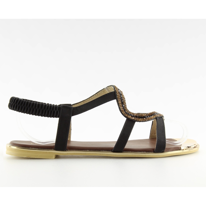 Asymmetriska svarta sandaler 4157 Svart