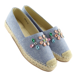 Espadrillos med blå stenar 8215 L.BLÅ