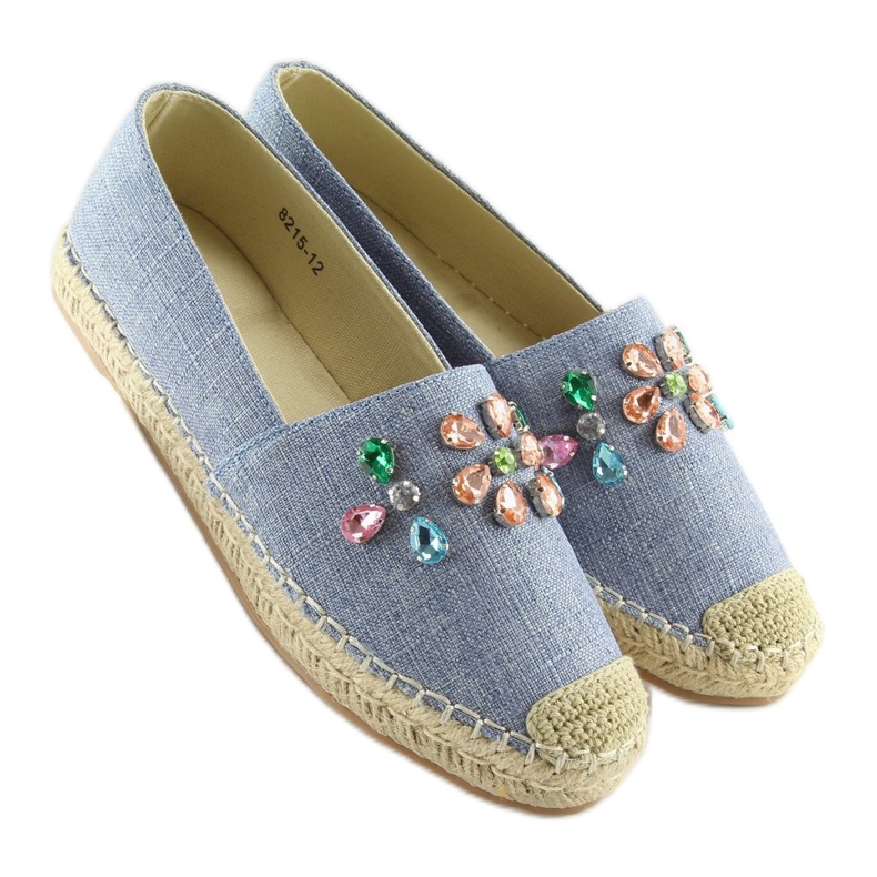 Espadrillos med blå stenar 8215 L.BLÅ