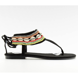 Svarta sandaler med pärlor 8241 svart