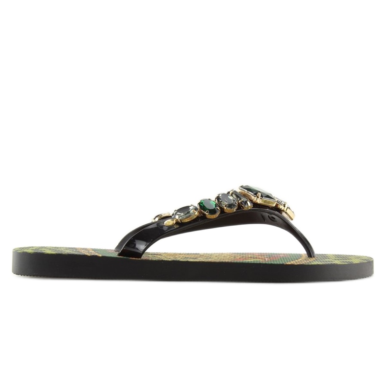 Flipflops med stenar 8250 Grön svart