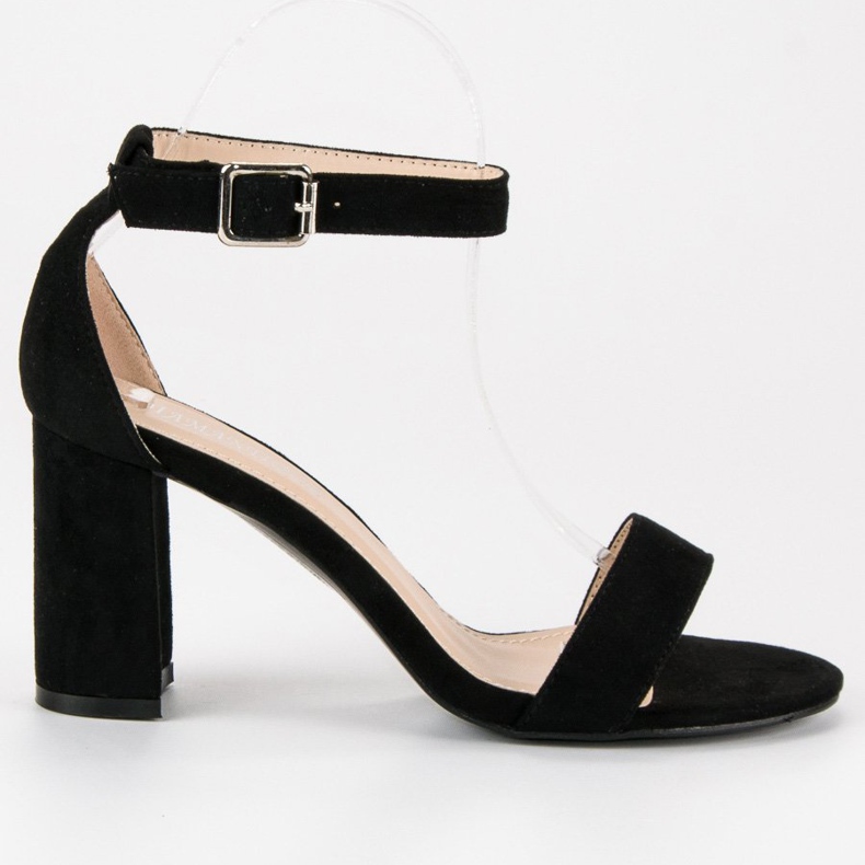 Diamantique Mockasandaler på en stolpe svart