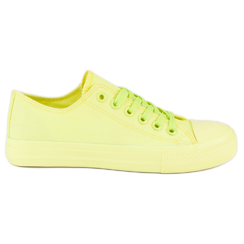 SHELOVET Gula Sneakers På Bindningen