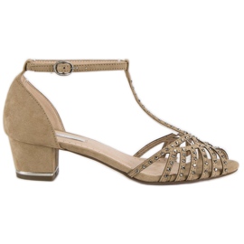 Corina Lågklackade sandaler brun