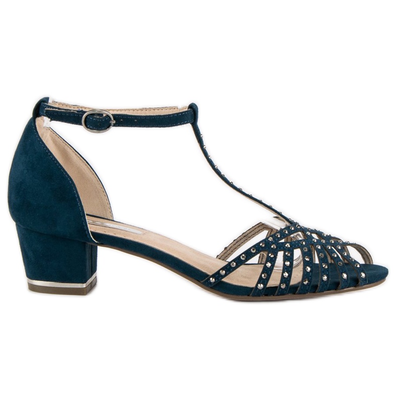 Corina Lågklackade sandaler blå