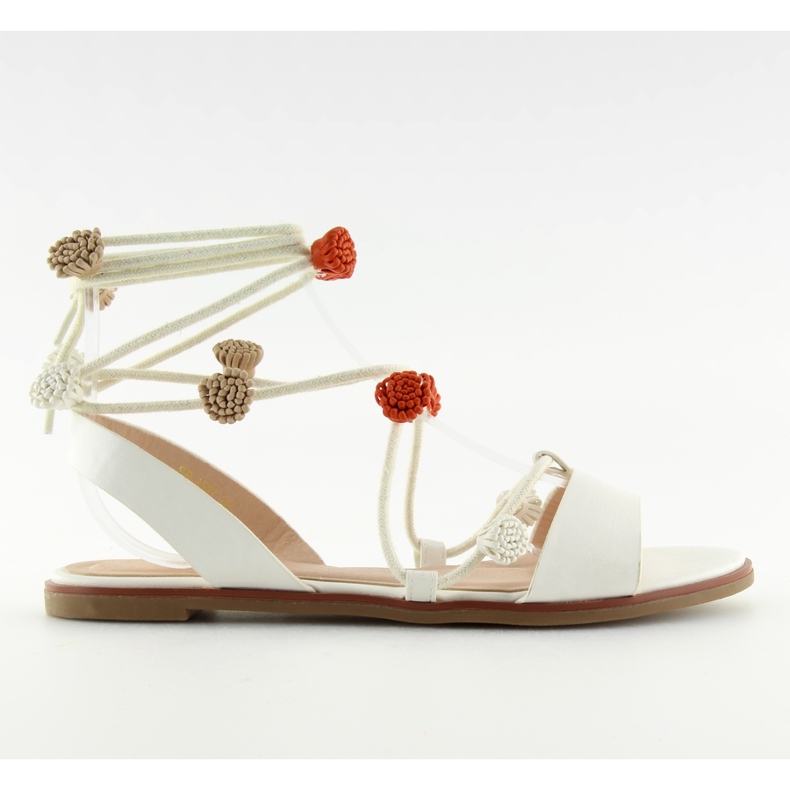 Vita sandaler med knuten ankel SR-2687