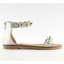 Silver sandaler med ankelfäste VS-376 Silver grå