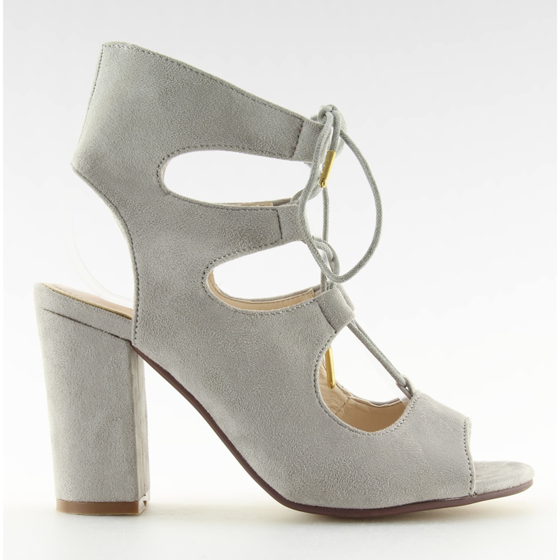 Sandaler med breda klackar grå NC58