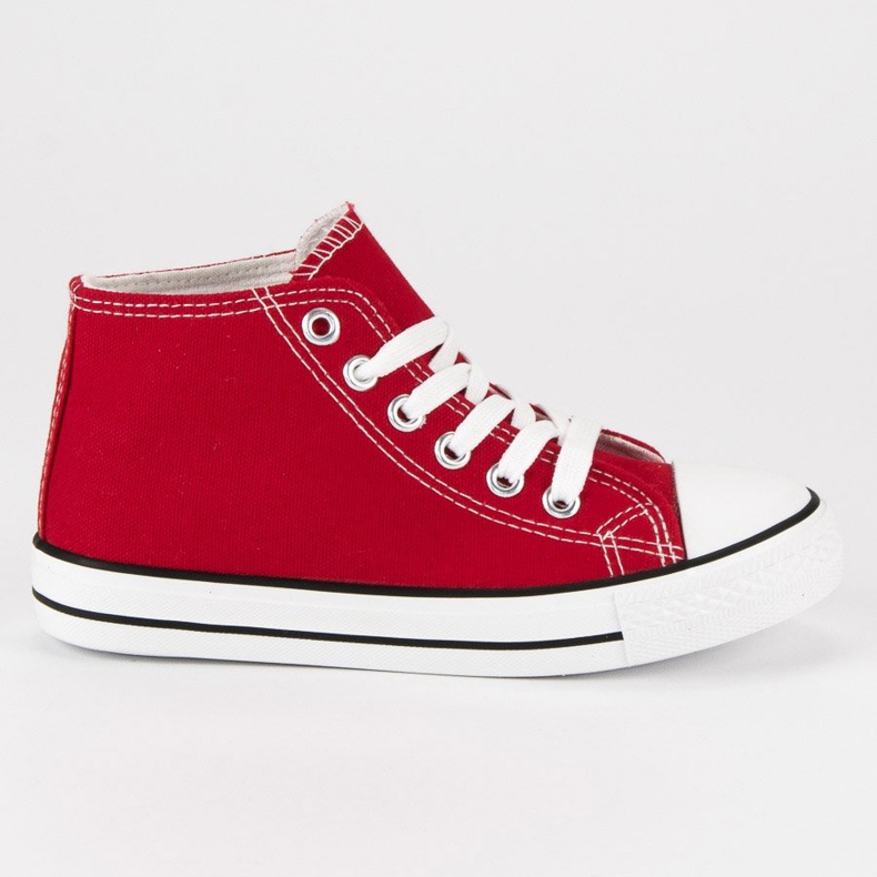 Bundet sneakers ovanför fotleden röd