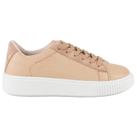 Bruna sneakers med ormtryck