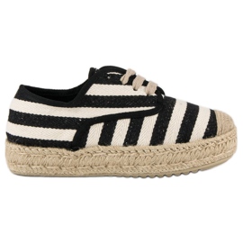Corina Knuten Ribbade Espadrilles svart brun