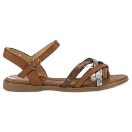 Small Swan Klassiska bruna sandaler grå