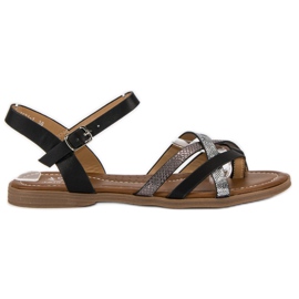 Small Swan Klassiska svarta sandaler grå