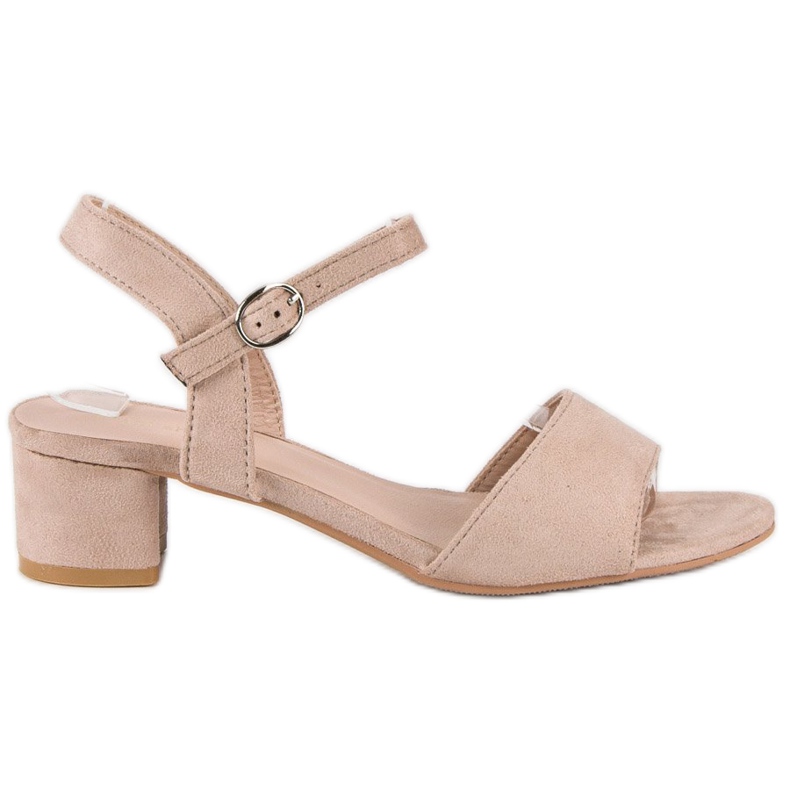 Ideal Shoes Lågklackade mockasandaler brun