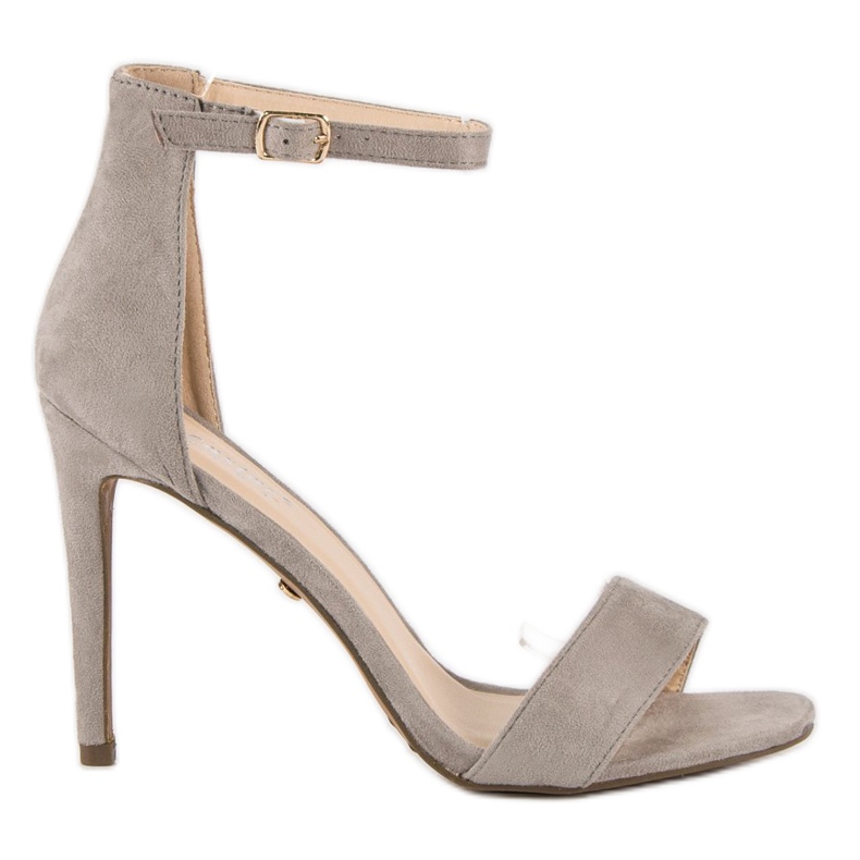 Seastar Sandaler i mocka på hög klack grå