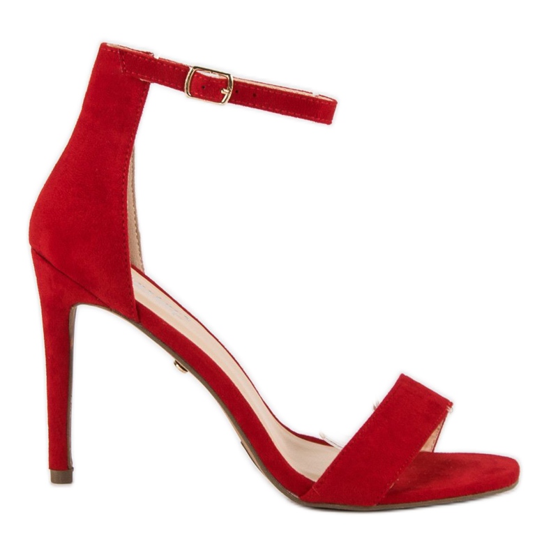 Seastar Sandaler i mocka på hög klack röd