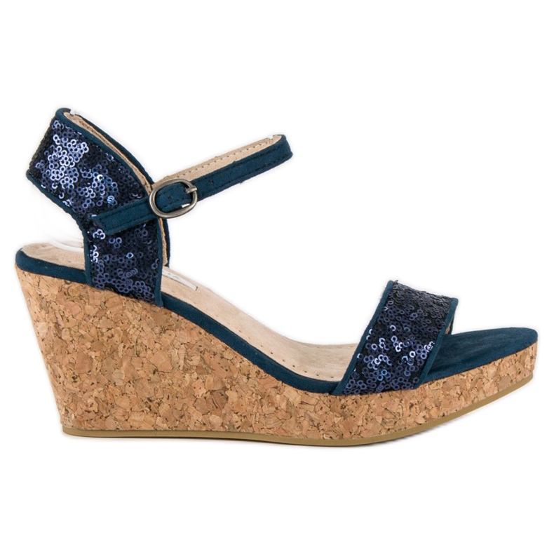 Corina Kilsandaler med paljetter blå