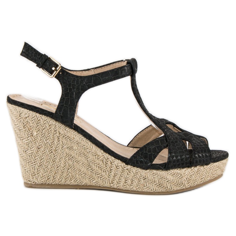 Corina Svarta kilasandaler